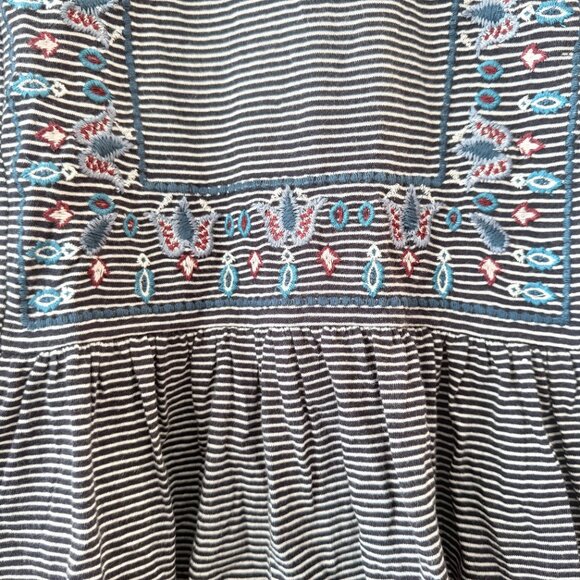 LOFT | Embroidered Striped Bell Sleeve Tee - Picture 5 of 10